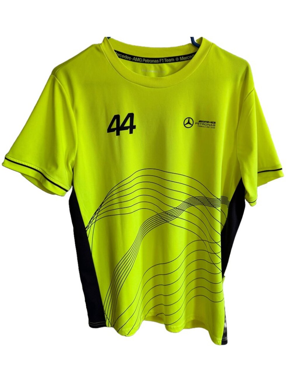 Mercedes-AMG F1 Lewis Hamilton LH44 Sportswear Tee Neon Yellow Sz M